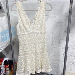 Greylin Ivory Textured Lace Dress - LIKE NEW - Size Small Mini Lace Dress